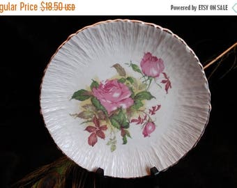 SALE Colonial China Plate - East Liverpool, Ohio Rose pattern