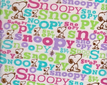 Snoopy Logo Dog David and Goliath Cotton Jersey KNit Fabric