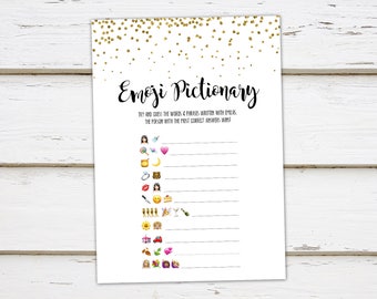Printable Wedding Emoji Pictionary Bridal Shower Game, Bridal Emoji Pictionary, Funny Game, iPhone shower, Digital Download, Instant, MB003