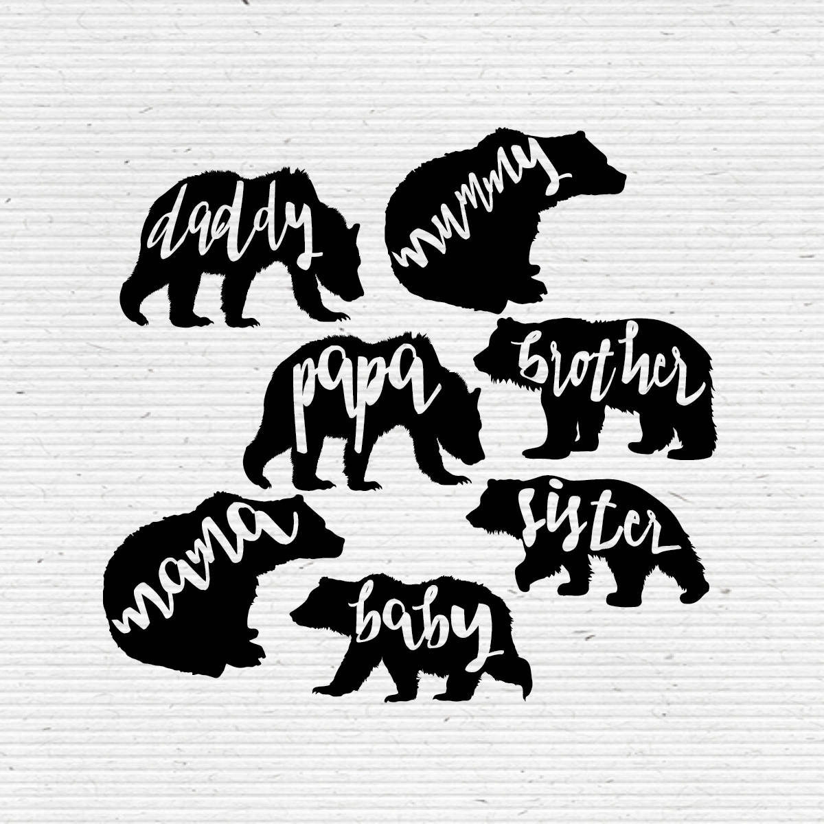 Download Bear Family Silhouette, Printable Clipart for Scrapbooking ...