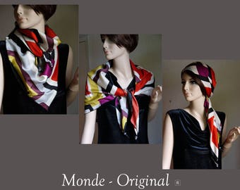 large multicolored cotton triangle scarf