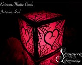 Gothic Spiderweb Intertwined Heart Laser Cut Paper Lantern Luminary Centerpiece