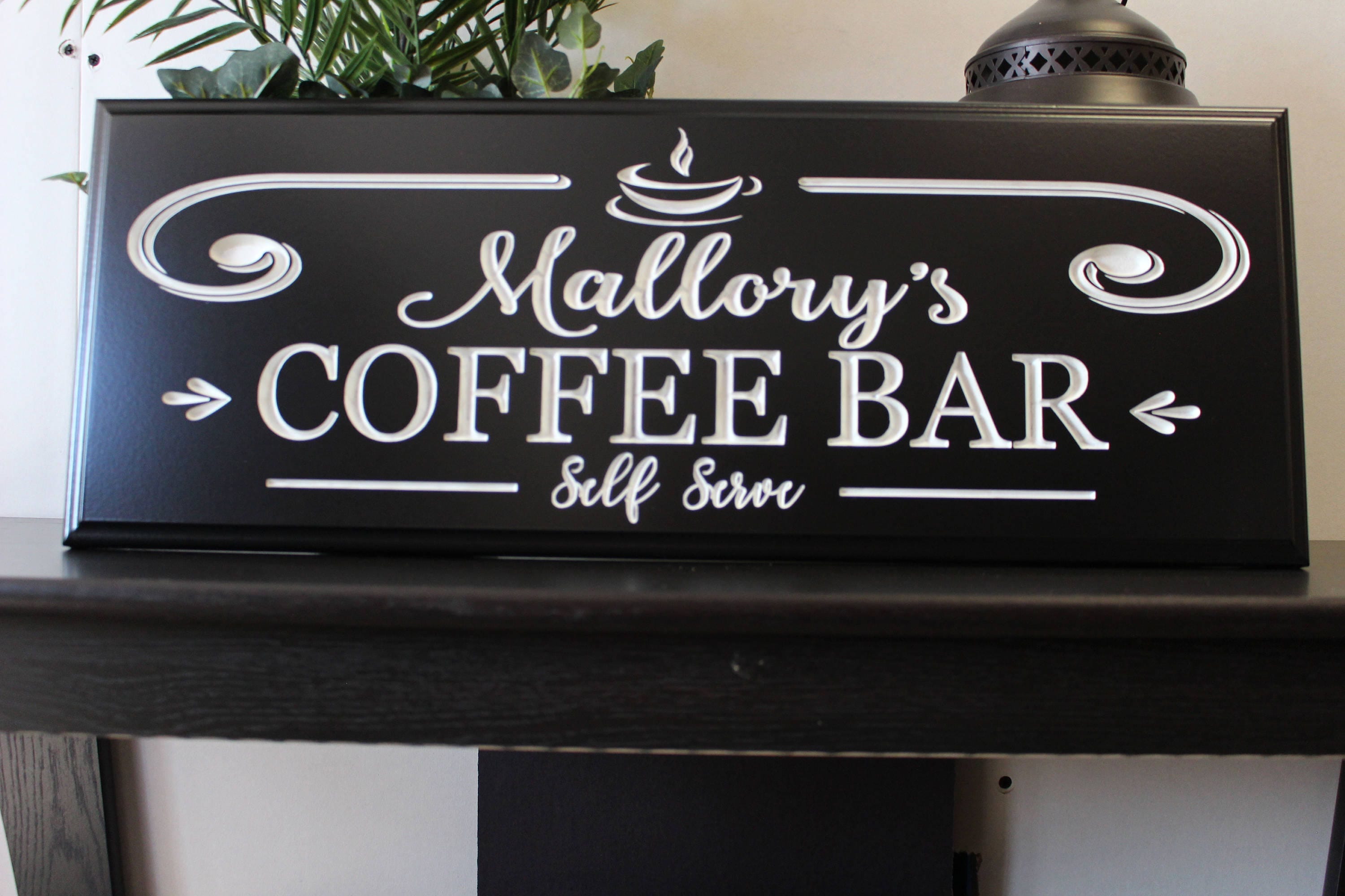 Coffee bar sign-kitchen decor-art-kitchen coffee station-personalized ...