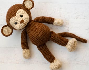 Large Baby Monkey Amigurumi Pattern with Bonus Santa Hat