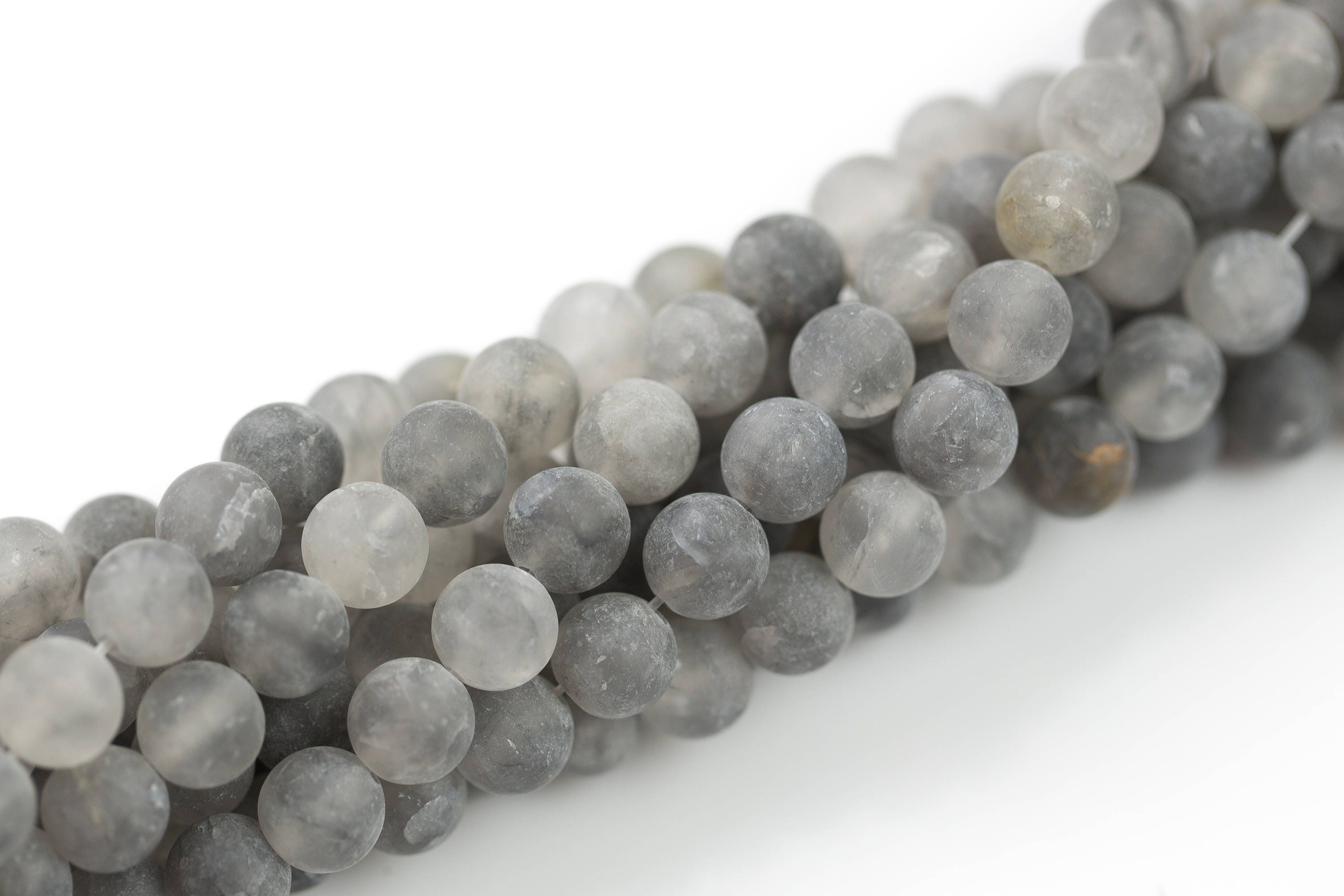 Cloudy Quartz Natural High Quality in Matt Round 6mm 8mm