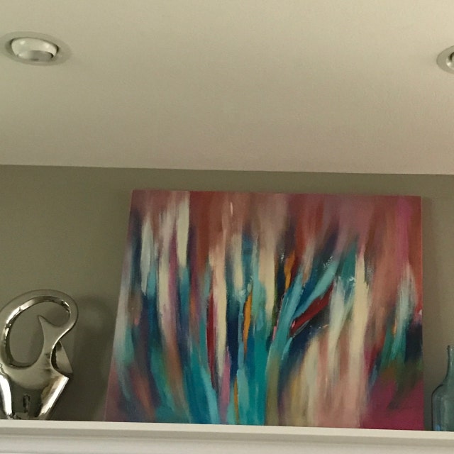 Original EXTRA LARGE Blue Wall Art Textured Painting Canvas