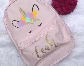 Unicorn Backpack - Personalised School Backapck - Personalized backpack - School Bag - Pink Backpack - Girls Backpack -Girls Bag
