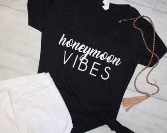 Honeymoon Vibes V Neck Tee