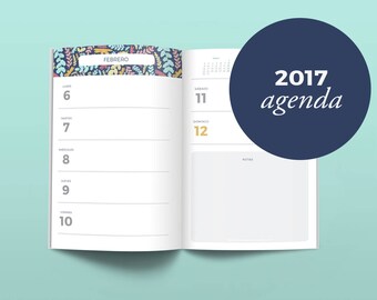 Agenda 2017 - Spanish planner - schedule 2017 - Spanish printable planner 2017 - Spanish schedule - Printable daily planner 2017 - Agenda