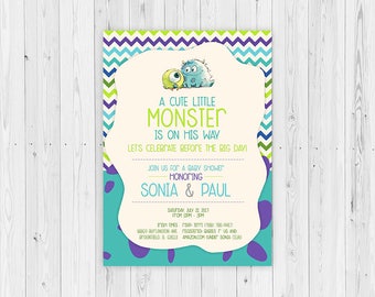 Monsters Inc, Monsters Inc Baby Shower Invitations, Baby Shower, Monsters Inc Party Theme, Monsters Inc Party