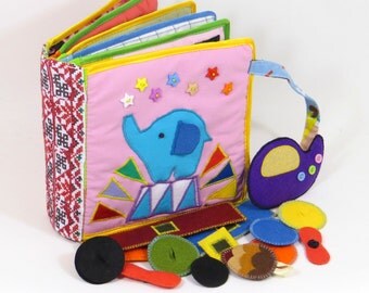 Toddler Quiet Book (10 pages) Quite Babies game Montessori Felt Kid Soft Textile Toy Activity Busy Book Baby Shower Gift Idea Ecofriendly