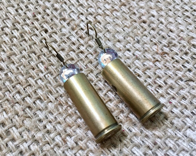 Brass Ammo Earrings, Ammo Earrings, Bullet Earrings, Brass Bullet Drops, Western Gun Earrings, Gun Ammo Earrings, Bullet Jewelry, Cowgirl