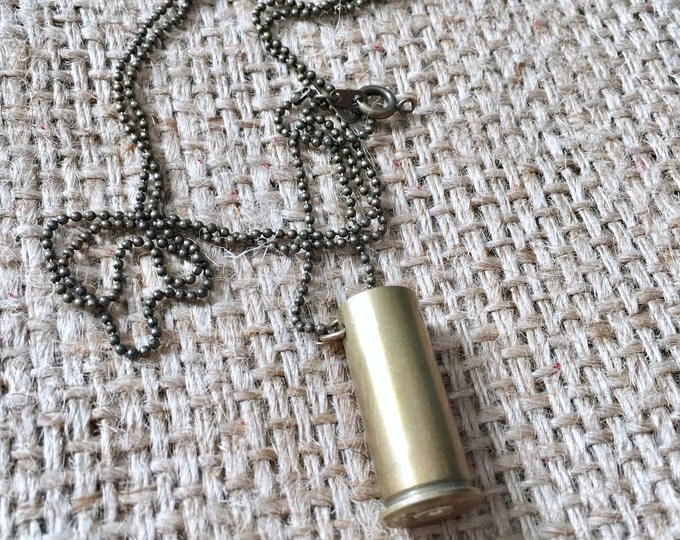 Unisex Ammo Necklace, Brass Ammo Necklace, Mens Bullet Necklace, Bullet Necklace, Ammo Necklace, Shell Case Necklace, Boho Bullet Necklace