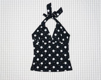 90's Halter Top, Polka Dot Glitter Halter, Sequin Top, Clueless, Mean Girls, Rave, Club Kid, Tumblr, Aesthetic, M