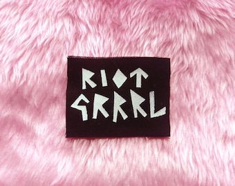 Riot grrrl patch, feminist patch, fabric jacket patch, feminist art, wearable art, feminist punk, rise up, resist, persist, punk patch
