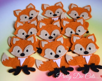 Felt Foxes, Pack of Red Foxes, Decorative Fox, Woodland Creatures, Felt Wild Animal, Felt Animal Shapes, Die Cut Animal Craft Embellishments