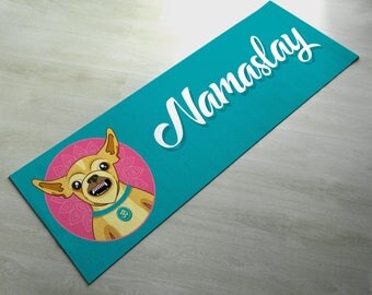 Free Shipping Worldwide - Printed Namaslay Dog Yoga Mat - Customized Yoga gifts for him/her - Thick & tear proof material - Green Yoga Mat