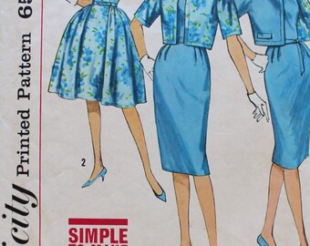 1960s Dress Pattern - Vintage Simplicity 4360 Sewing Pattern - Bust 34