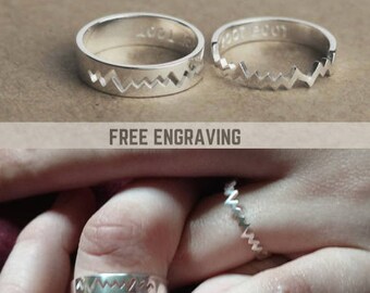 Personalized Promise Ring, Couples Ring, Gifts For Him, Couple Ring Set, His and Her Promise Ring, Promise Rings For Couples, Couples Set