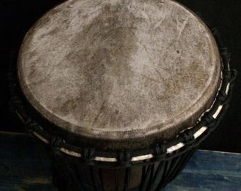 Beautiful Large Solid Black Djembe Drum