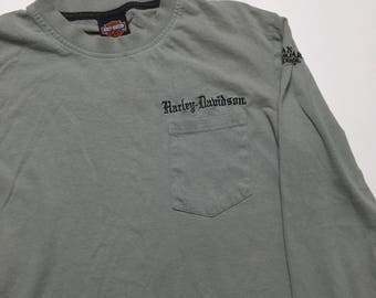 Vintage Harley Davidson Shirt - Harley Davidson Embroidered Long Sleeve HD Motorcycles - Vintage Harley Shirt - Harley Davidson Long Sleeve