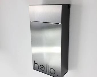 Slim Modern and contemporary mailbox - stainless steel design, Modern Mailbox, Wall Mounted mailbox - contemporary #147S