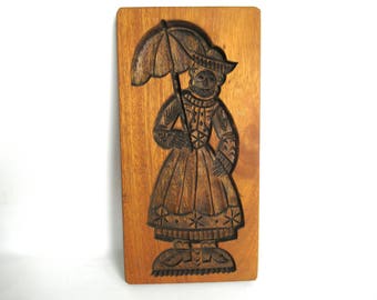 Springerle Cookie Mold. Wooden Folk Art Cookie Mold. Speculatius mold, Kitchen Decor. #6ABG64K2