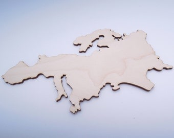 Wooden Europe Map for Crafts - Laser Cut