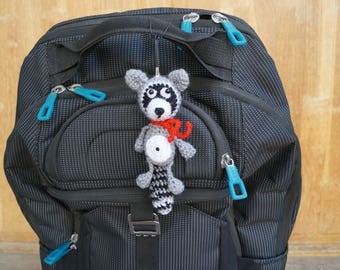 Crochet Raccoon keychain Raccoon toy Gift for boy Plush Raccoon Stuffed Animal Raccoon gift for him forest animal toy for boys raccoon doll