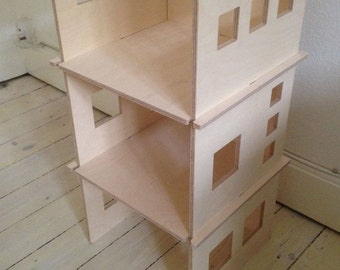 Modern Dollhouse // wooden sustainable DIY modular Toy for creative kids // Interactive Eco Friendly Toy