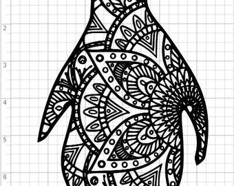 Download Penguin zentangle | Etsy