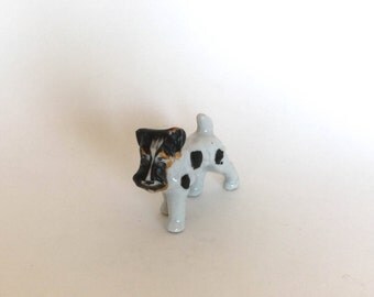 Miniature Bone China Schnauzer Dog Figurine- Made in Occupied Japan