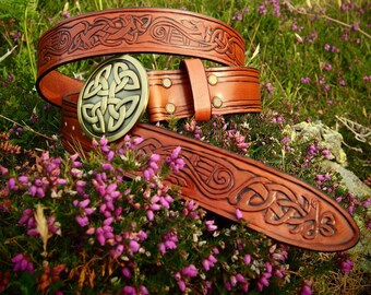 viking leather belt, viking knot belt, celtic belt