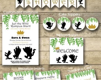 Where The Wild Things Are Baby Shower Party Package, Baby Shower Package, Printable Baby Shower Package, Shower Package