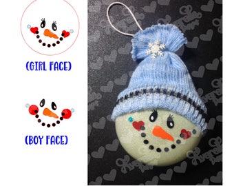 Snowman face SVG for 3 inch disc ornament