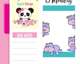 Hippo Emotions Peekaboo Planner Stickers, Hippo Planner Stickers (HP25)