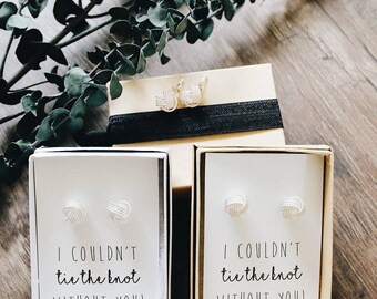 I couldnt TIE THE KNOT | Silver Knot Earrings | Bridesmaid Proposal | Tie the Knot | Bridesmaid Gift