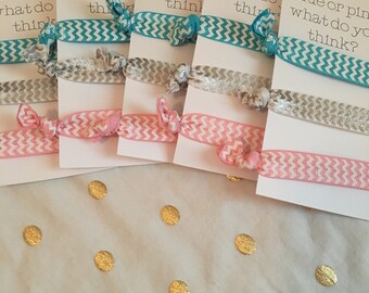 SALE!!! Baby Shower - Gender Reveal - Elastic Hair Ties