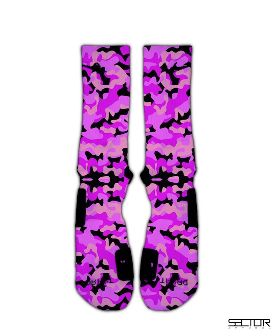 Breast Cancer Awareness Camo Nike Elite Socks
