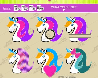 Pony svg Unicorn svg Horse svg circle Border clipart download svg frame svg files cricut dxf Silhouette Split Monogram svg diy 171