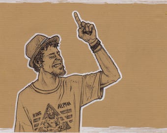 Support a traveler ! FREE price :) - Custom Kraft Portrait from Photo - Pen & Ink Drawing - Art Customized Illustration Personalized Gift