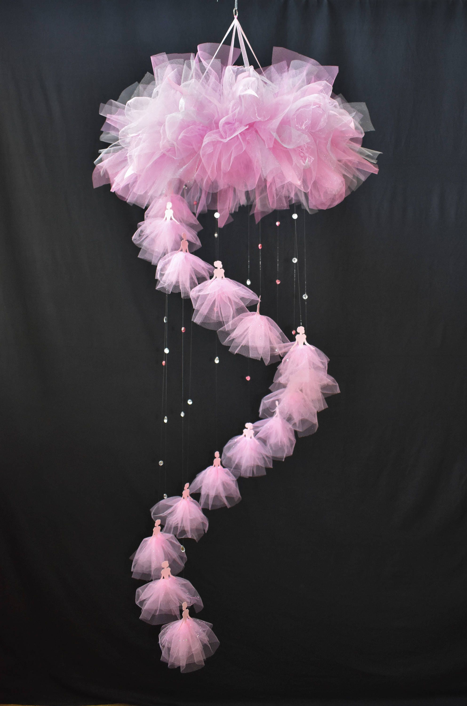 Princess mobile Large cascading mobile Nursery mobile for girl