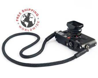Rope camera strap ((SLIM) Black)