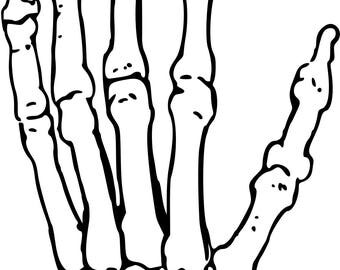 Skeleton hand svg | Etsy