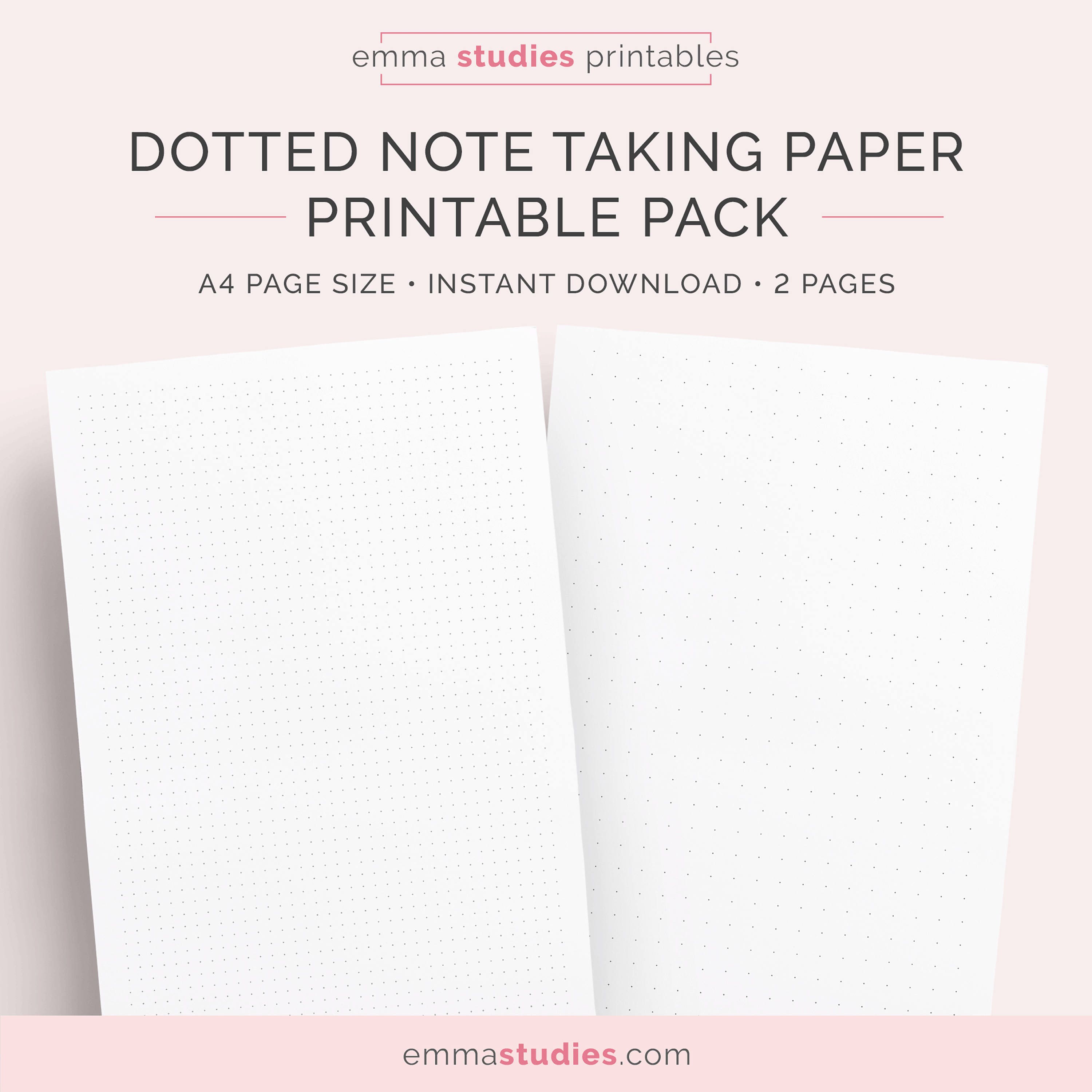 Dotted Paper Student Note Taking Printable Set A4