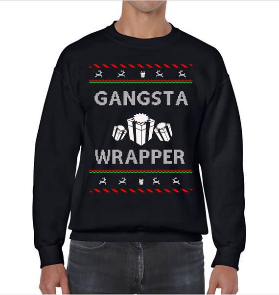 gangsta wrapper ugly christmas sweater