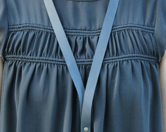 FREE SHIPPING Lanyard/Badge Holder - Black Leather