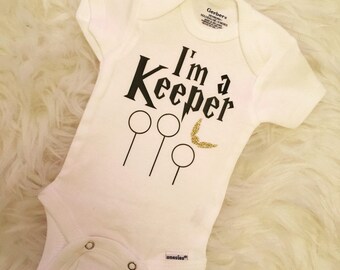 I'm A Keeper Onesie, Harry Potter Onesie, Funny Onesie, Baby Gift, Baby Shower, Child Clothing