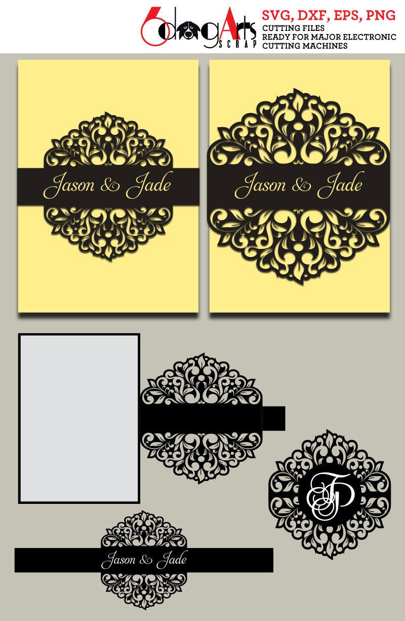 Download 3 Floral Lace Card Embellishment Templates Digital Cut SVG DXF