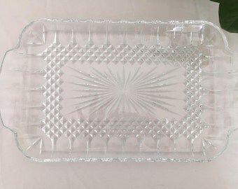 Vintage tray molded glass